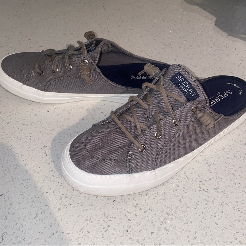 Womens slip on grey sperry